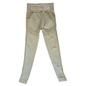 Gymshark women’s seamless high-rise long leggings, Heather sage green Size S